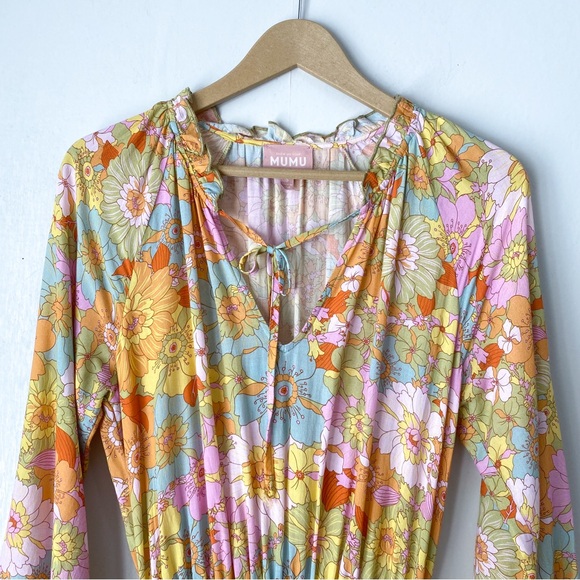 Show Me Your MuMu Cait Midi Dress Colorful Floral Print Small - Picture 6 of 13